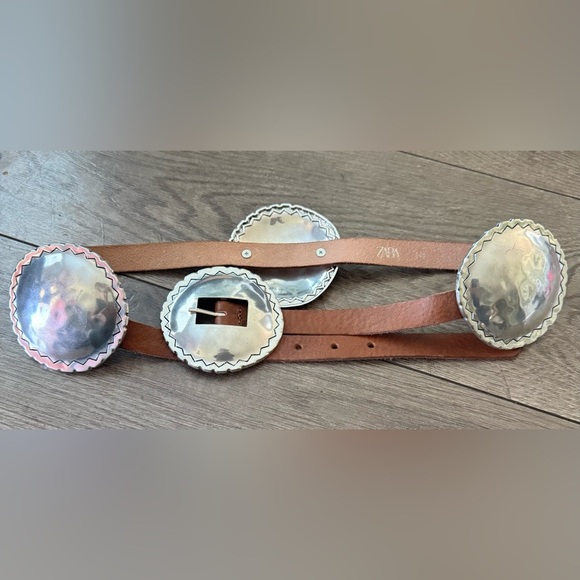 Zara Leather Belt with Hewn brown main image 4